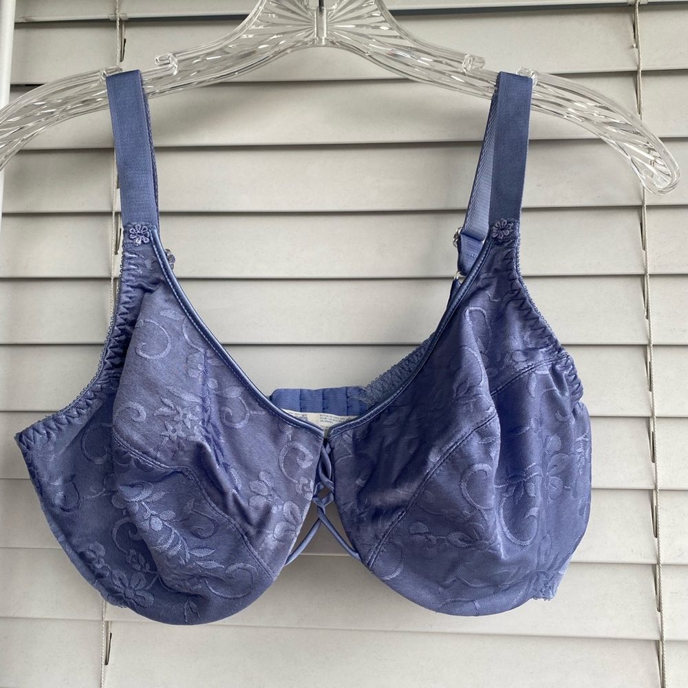Vintage blue silk DD bra